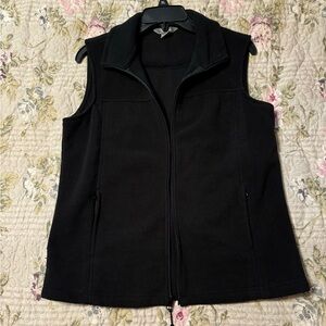 Ladies Natural Reflections Black Size Medium Zip Up Vest with Pockets